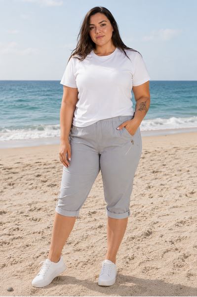 Picture of CURVY GIRL STRETCH BERMUDA ELASTICATED WAIST.